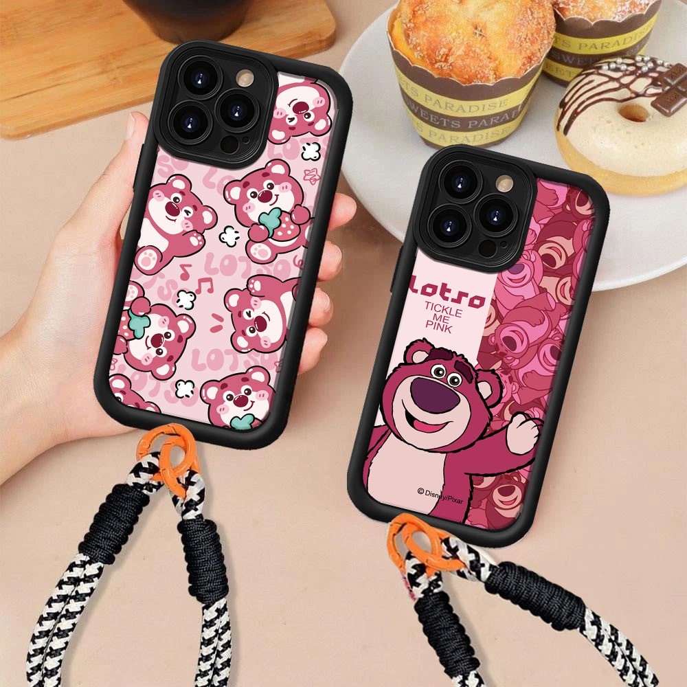 Casing hp iPhone 15 11 12 13 14 Pro/ProMax XR iPhone 7/8 Plus 8 7 6 6S XS XSMax Cute Pink Strawberry