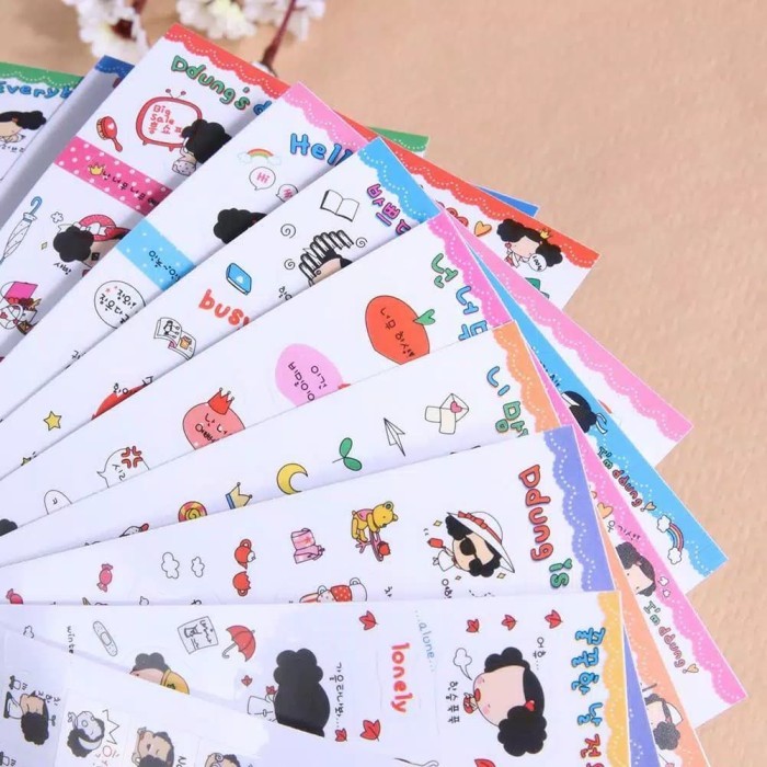 

Stiker Animasi Transparan Animation Scrapbook Sticker 1 set isi 10 pcs