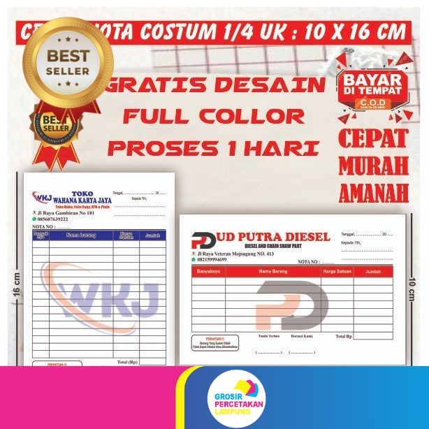 

CETAK NOTA COSTUM 1/4 Gratis Desain Gratis Logo Bebas Nama Sendiri