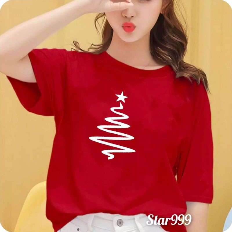 Kaos Natalan / pohon natal / baju wanita kekinian baju murah bahan katun combed premium