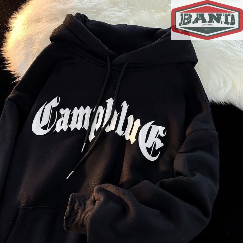 Jaket hoodie oversize kekinian (S-7XL) Pria Wanita uniseks Big size CAMPBLUR  Jumbo Katun Fleece Pre