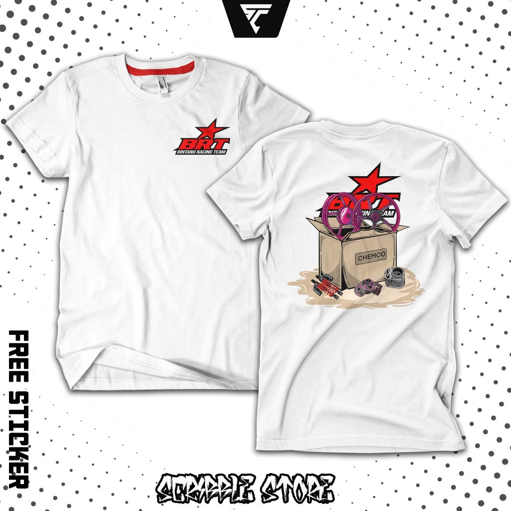 Kaos | Baju | Tshirt BRT RACING VELG BRT AKSESORIS BRT DISTRO