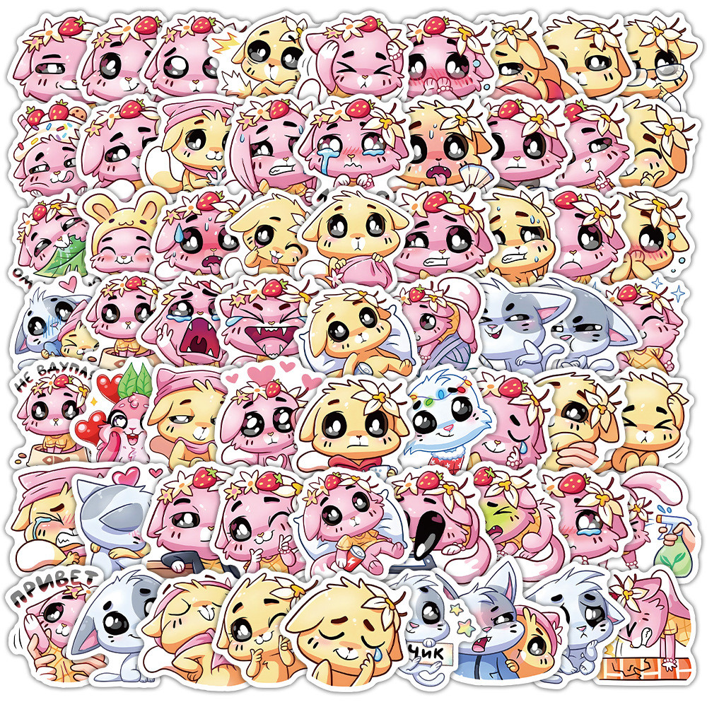 

10/30/70PCS Kawaii Cat Stickers Cute Cartoon Animal Decals DIY Laptop Phone Guitar Car Bike Skateboard Luggage Graffiti Kids Toy