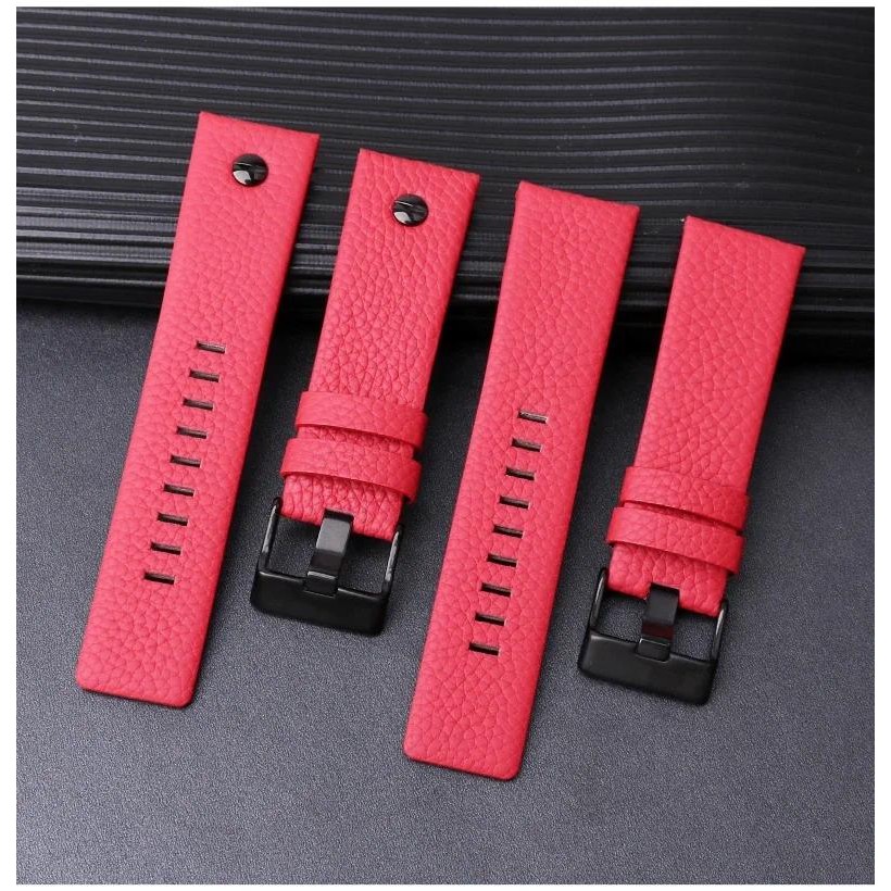 Litchi wristband for Diesel cowhid watch band men's DZ7395 DZ7370 DZ7257 red watch strap 20mm 22mm 2