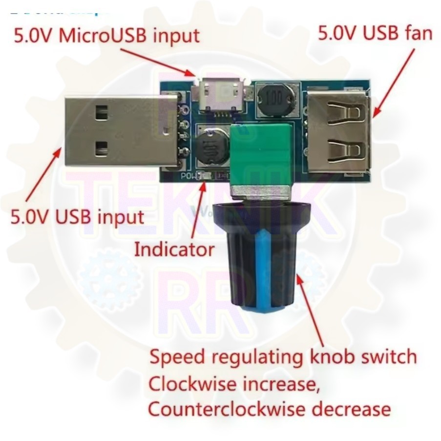 New Modul regulator DC tegangan usb step up/down speed fan Variable