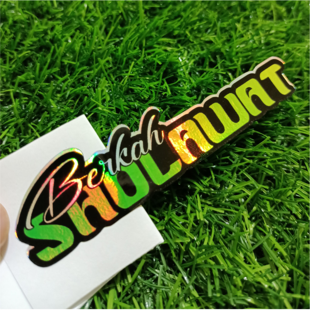 

Cut Stiker viral | kata-kata | berkah sholawat | vinyl Glossy/Hologram stiker potongan presisi terbaru stiker kecil