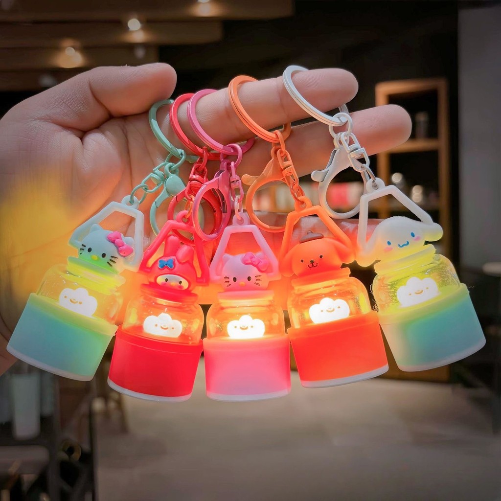 Lampu Meja Kreatif Tombol Kunci Kartun /Gantungan Kunci Bercahaya /Lentera Berkemah Pasangan/Hadiah 