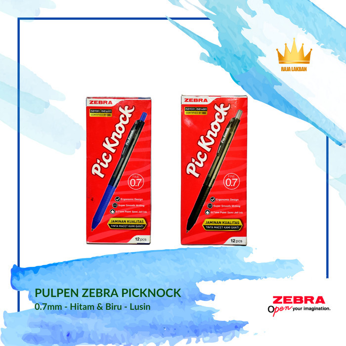 

[New Promo] Pulpen / Pen Zebra PICKNOCK 0.7MM PER LUSIN - Biru