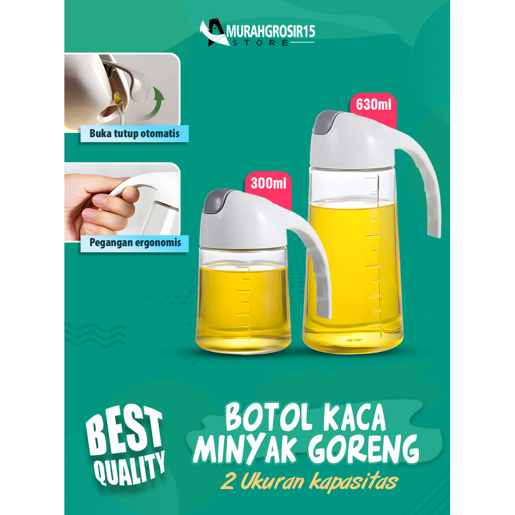 

GE-9 Botol Kaca Minyak Goreng Tutup Otomatis | Olive Oil Bottle Serbaguna | Oil Pot Wadah Kecap / Cuka Anti Tumpah