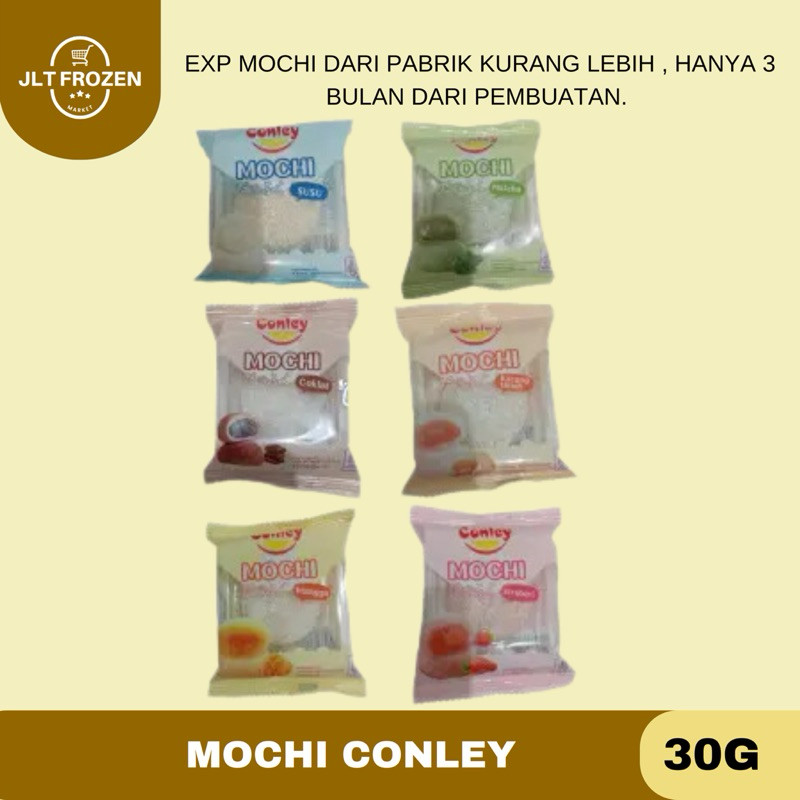 

Mochi Conley / Kue Mochi Mochi Viral / Mochi Jepang Susu / Coklat / Kacang / Matcha - 30g 1PCS