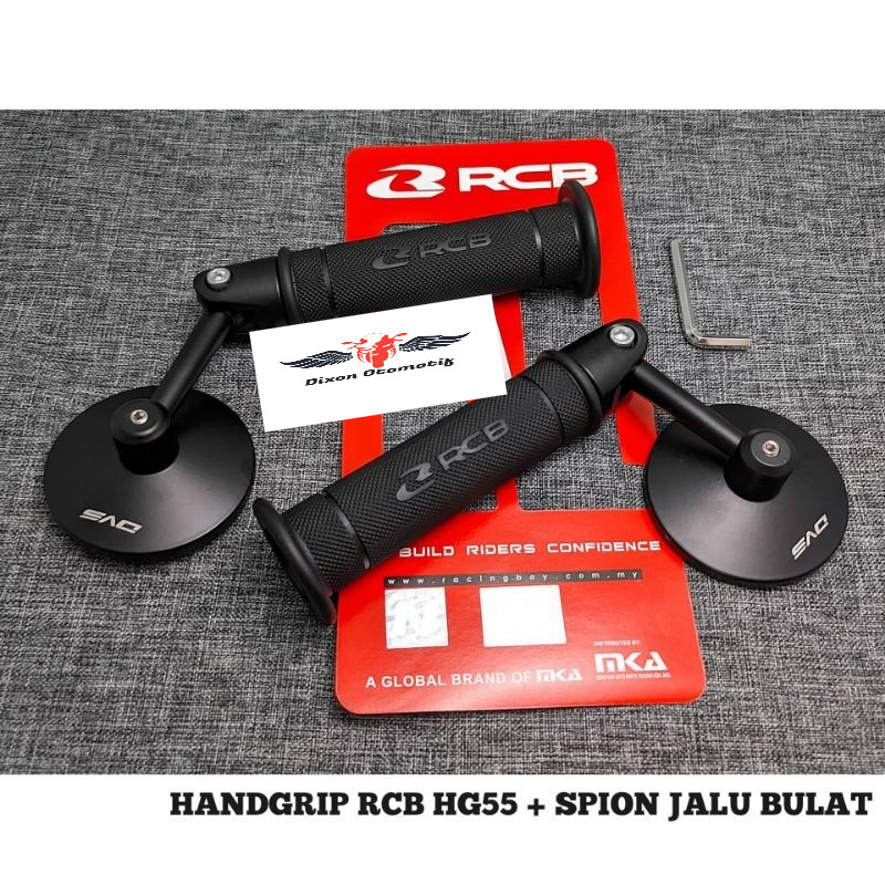 Handgrip RCB Original HG 55 + Spion Jalu Bulat Handgrip RCB Spion Jalu Cembung Universal Motor Spion