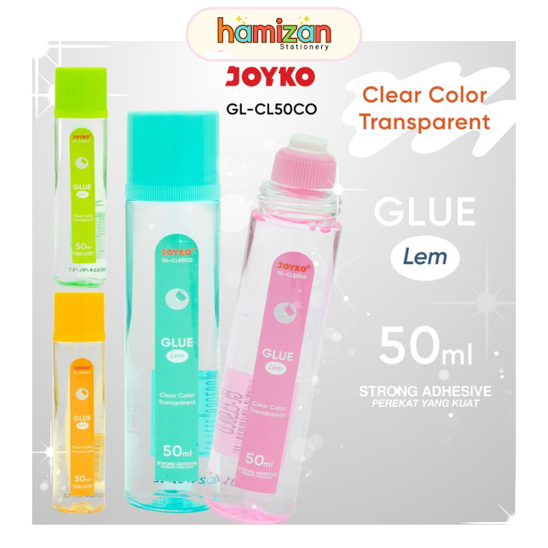 

( 1 pcs ) Liquid Glue GL-CL50Co / Lem Cair Transparan Warna Batangan 50ml / Liquid Glue Lem Kertas Cair Joyko GL-CL50CO 50ml Joyko Murah Berkualitas