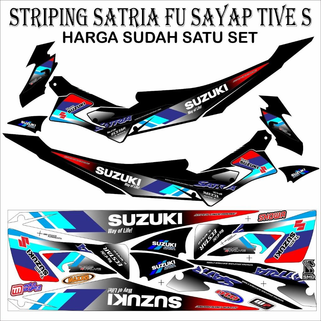 STRIPING VARIASI STICKER SATRIA FU FACELIF SAYAP TIPE S
