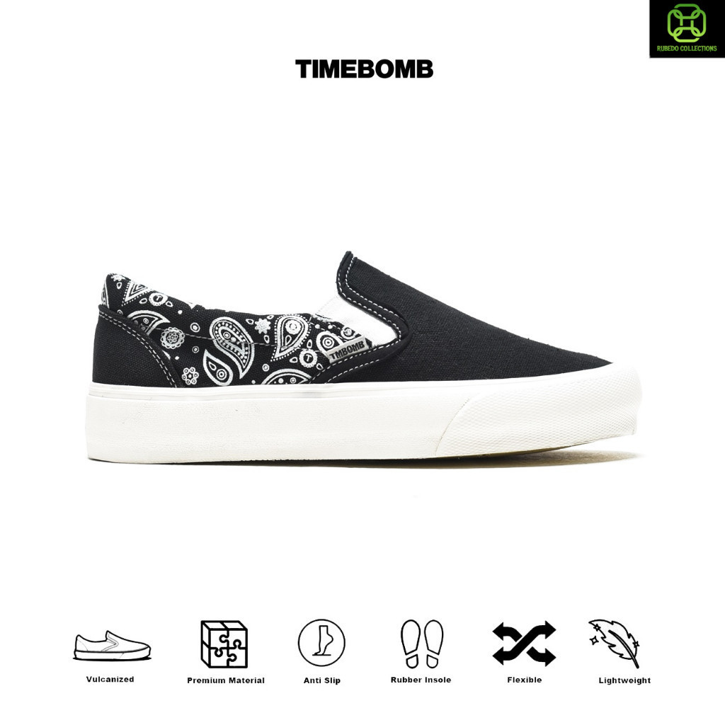 SEPATU TIMEBOMB VULCANIZED | SLIP ON BNN SP | PAISLEY