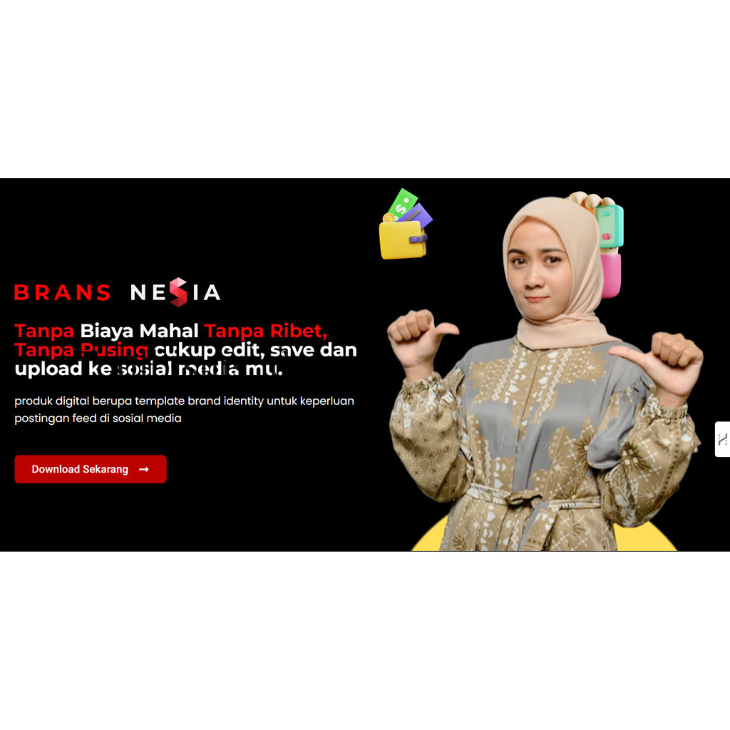 BRANSNESIA - Template branding identity untuk keperluan postingan feed di sosial media - Bonus Ecour