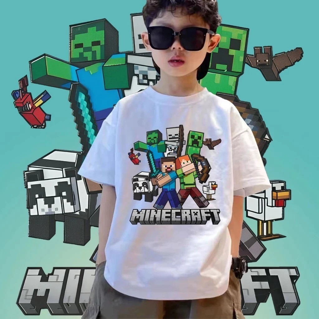 MINECRAFT BIG FAMILY Kaos Anak 1-12 Tahun Laki-Laki Perempuan | Cotton 30's Premium - Bayi, Anak-Ana