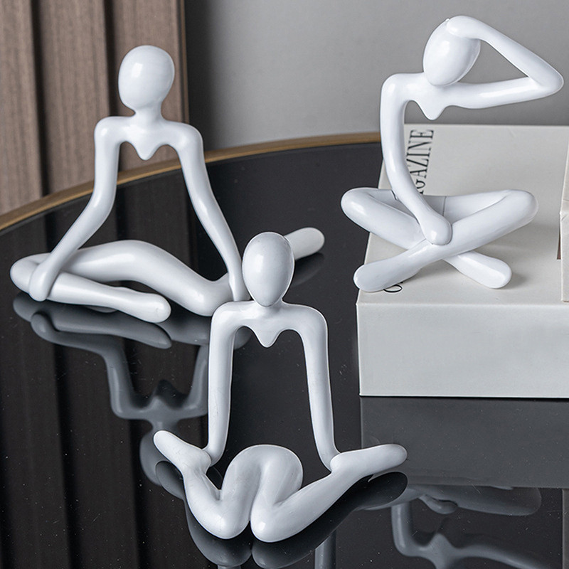 

1pc Thinker Statues Abstract Mini Characters Figurines Home Office Study Room Bookshelf Decor Accessories Figure Item