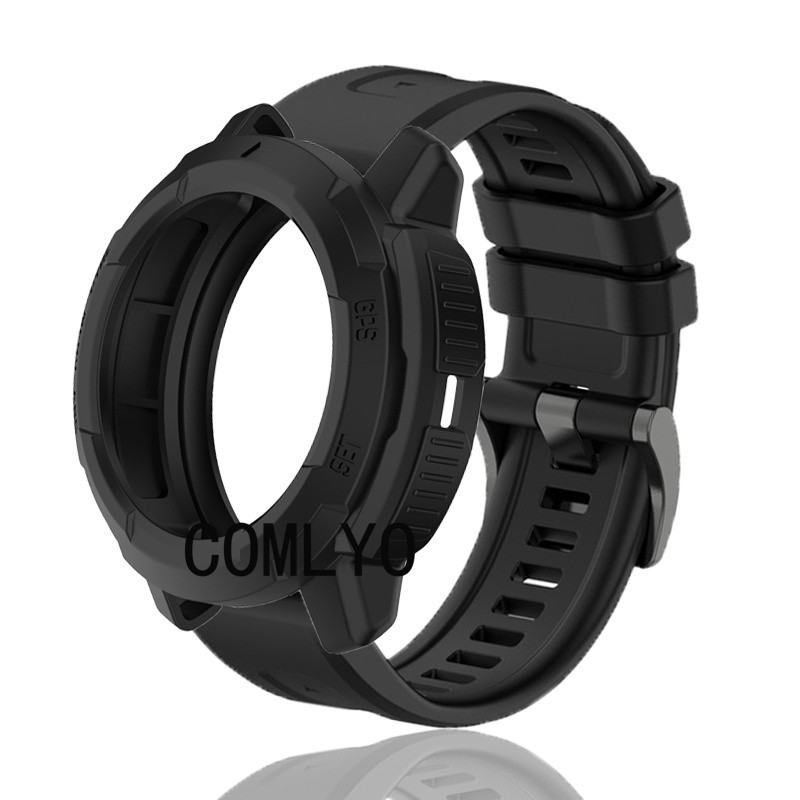 2in1 For Garmin Instinct Crossover Solar Case Protector TPU Soft Protective Bumper Cover Strap Easyf