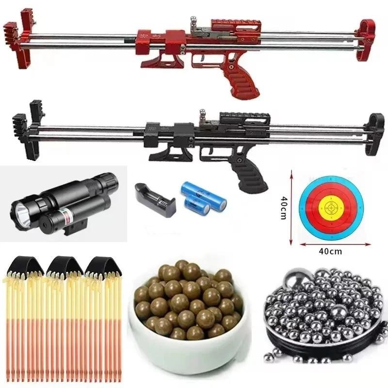 TOY LED green laserSlingshot Hunting Powerful Catapult Mechanical Slingshot Rifle Portable Stretch O