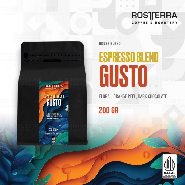 

Biji Kopi Bubuk Gusto Blend Arabika 70% Robusta 30% Coffee Beans Esspreso Kopi Susu Latte Capuccino Dll.. 1kg - 200gr, Bubuk Halus