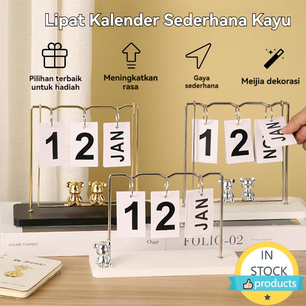 

IN STOCK Beruang Kalender Ornamen Ruang Tamu Ruang Kantor Kalender Desktop Kantor Kreatif Kerajinan Logam Besi Eropa Bear Calendar Ornament Living Room Office Desktop Calendar Creative European Iron Metal Crafts