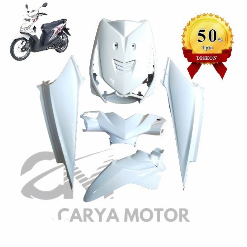 Full body halus beat karbu putih / full cover body set beat lama karbu 2010 2011 2012 lengkap putih