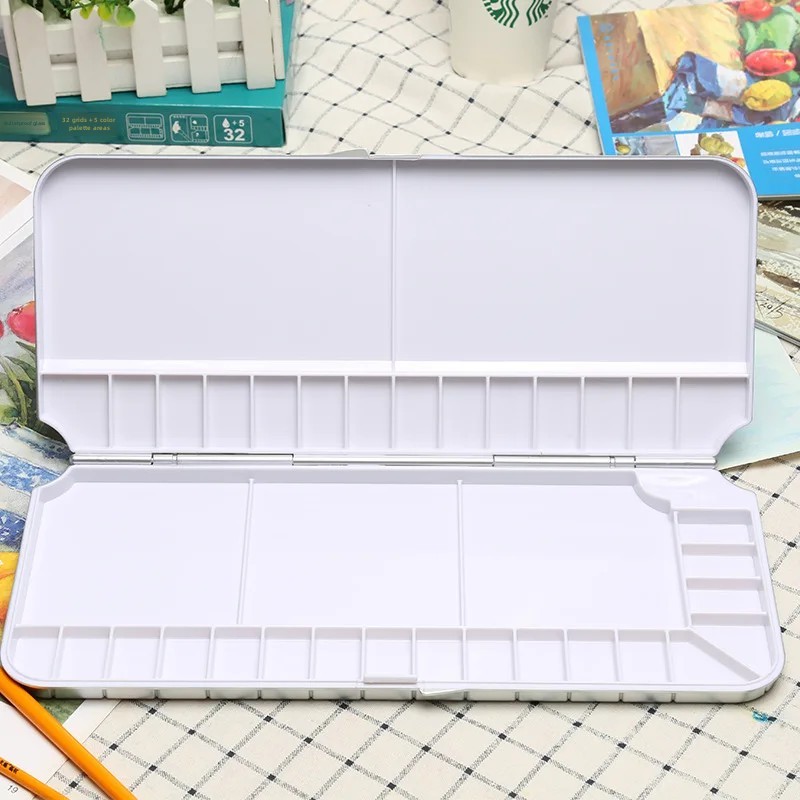 

Mali Professional Watercolor Mixing Box Moisture Portable Sealed Student Water Powder Color Palette Large Size H029