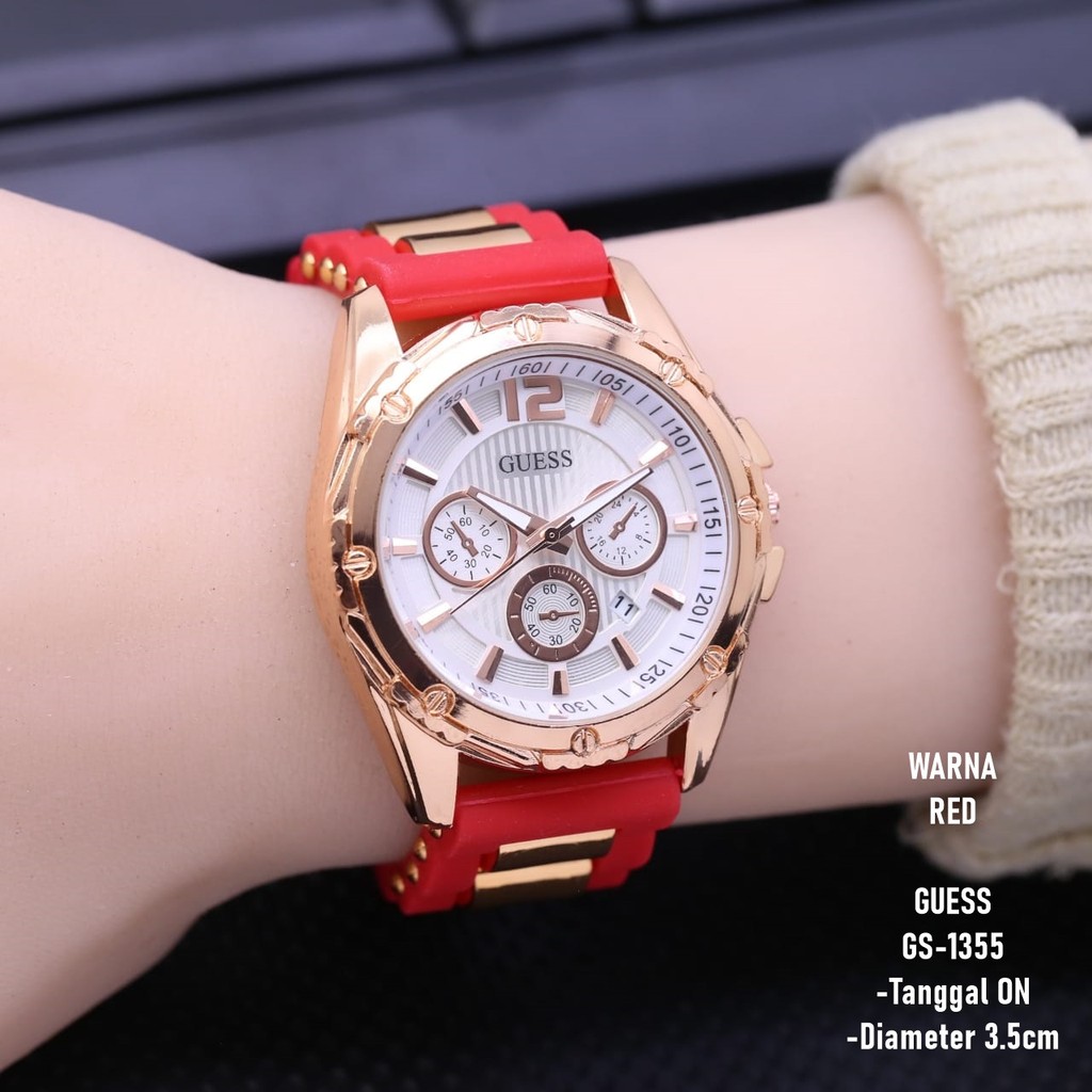 FREE ONGKIR / BISA COD / JAM TANGAN WANITA GUESS RUBBER GS 1355 Toko Matahari 88 jam tangan wanita t