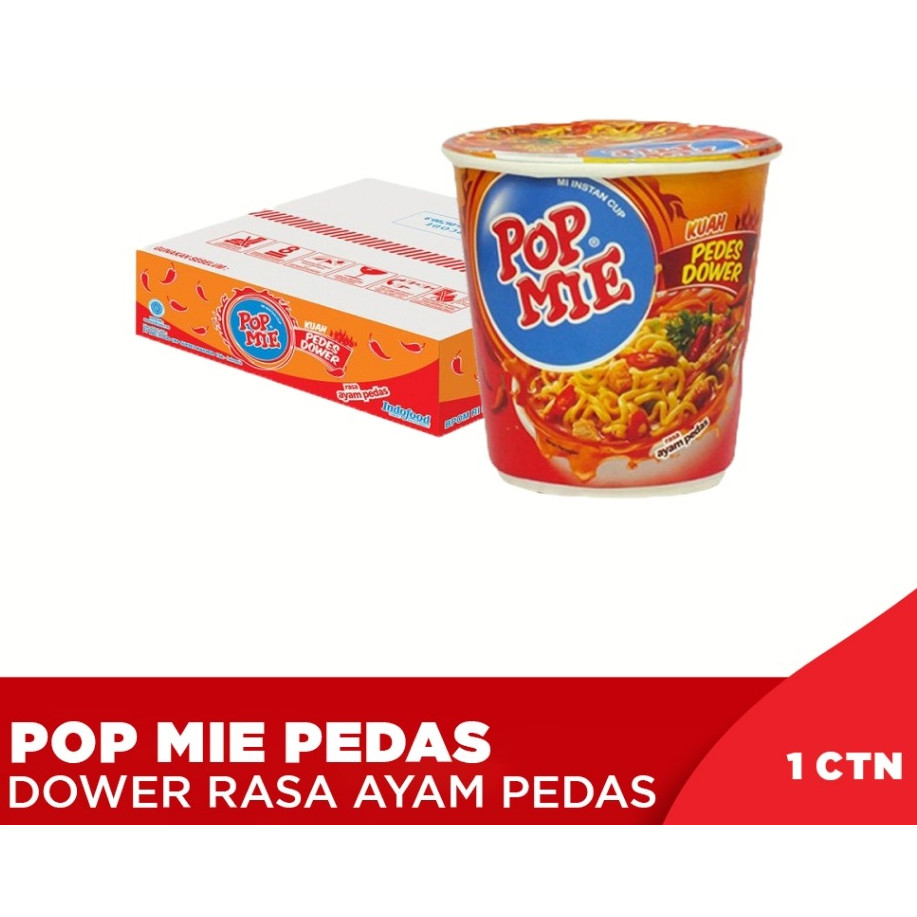 

1 Ctn - Pop Mie Pedas Dower Rasa Ayam Pedas - indofood