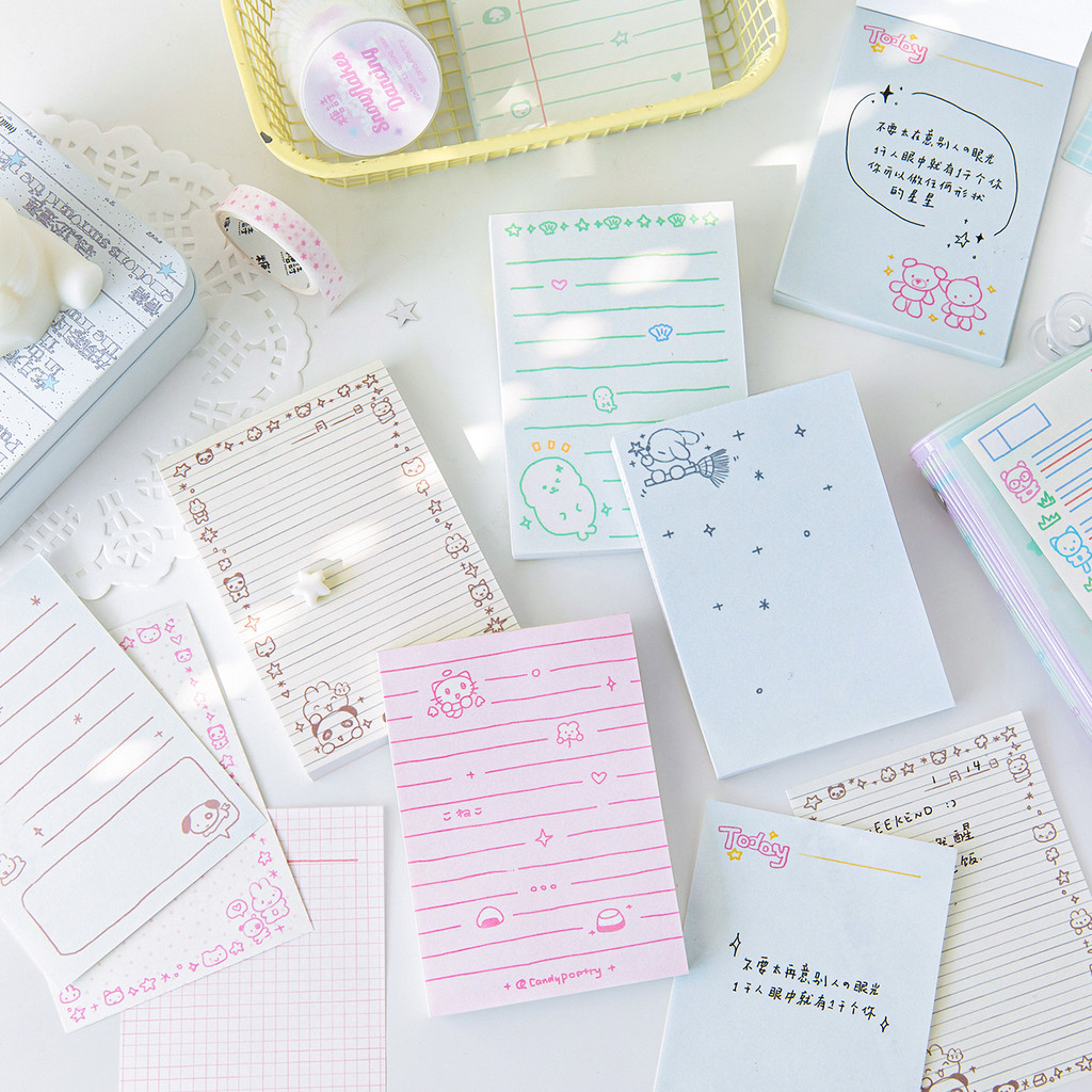 

80 Sheet Painting Memo Pad No-sticky Note Decal Scrapbooking DIY Notepad Diary Notebook Memo Student Stationery School Supplies