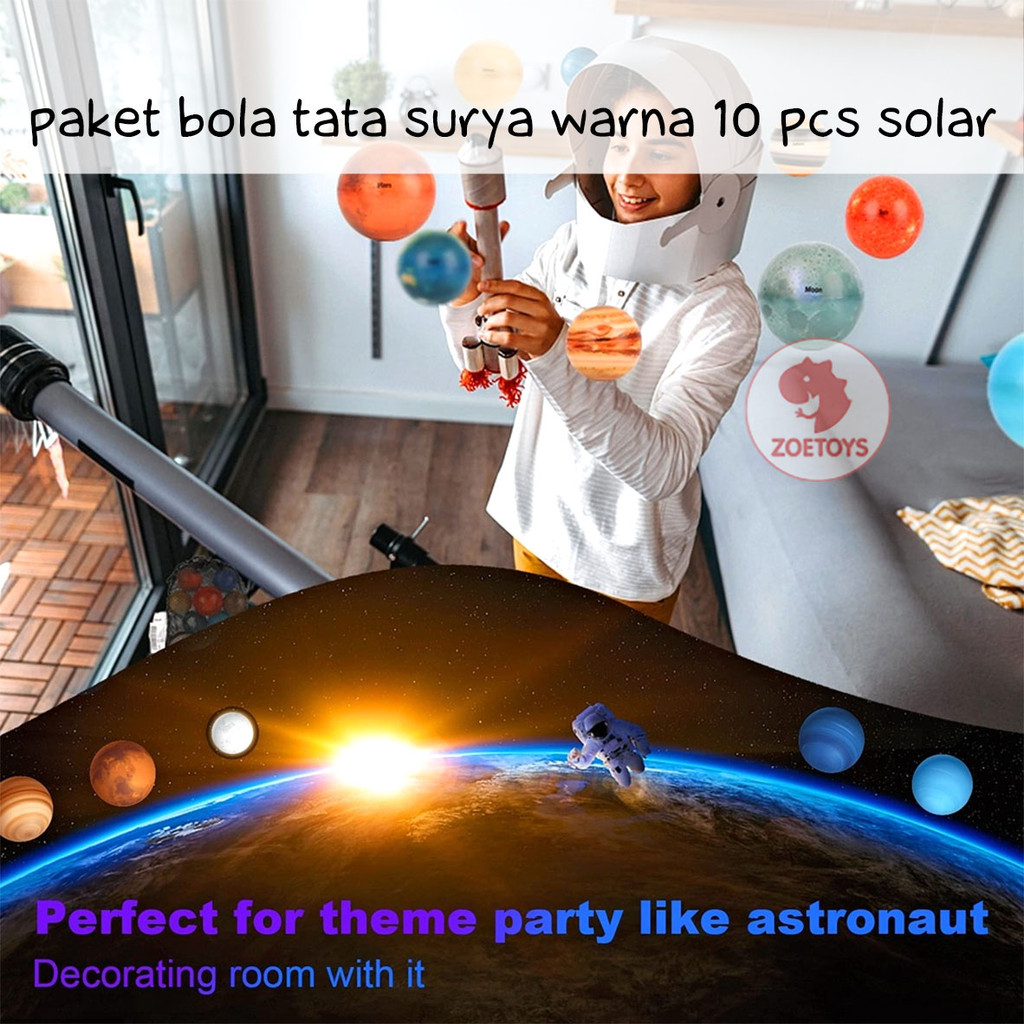 Zoetoys Paket Bola Tata Surya Warna I MontessOuter Space Planet Figures Tata Surya Bola Elastis RB6