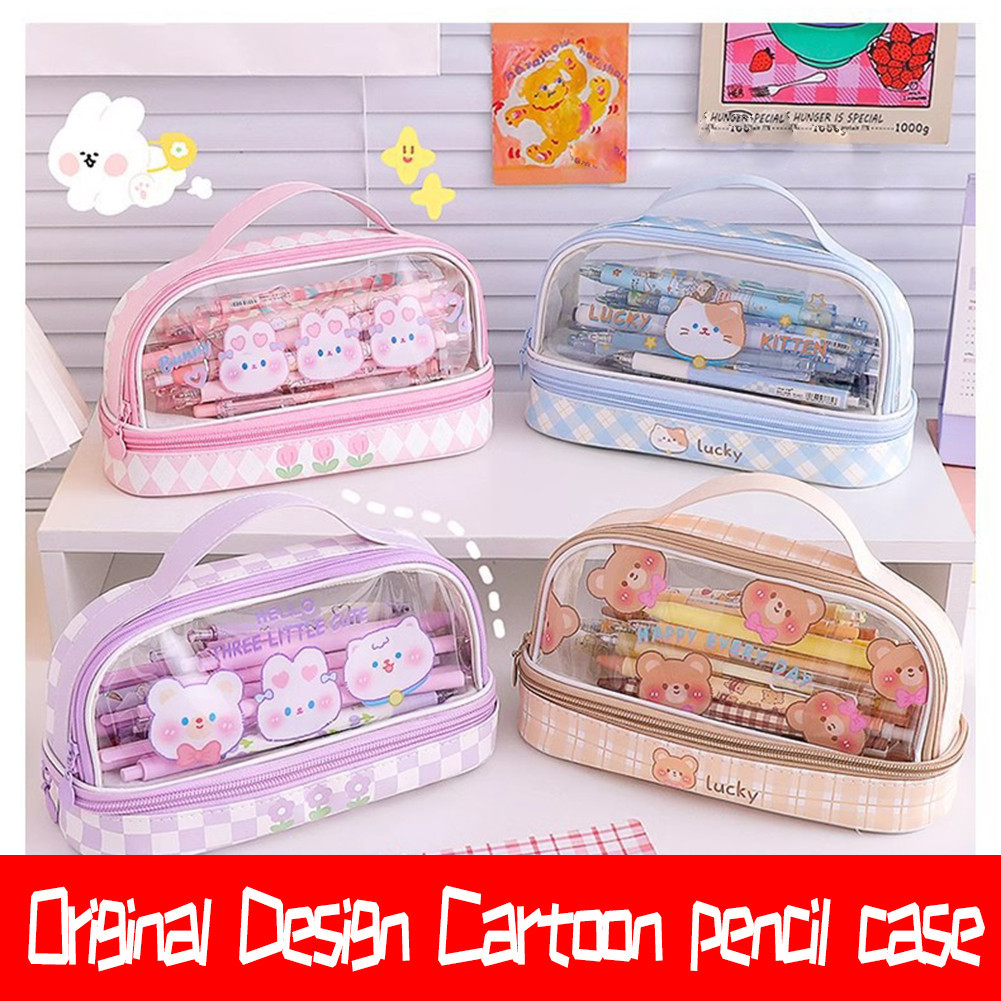 

Pena Tempat Pensil Besar Murid Kartun Baru Tas Stationery Box Kotak Pensil Lucu Anak Esthetis Pencil Case SMA Alat Tulis Pen Bag