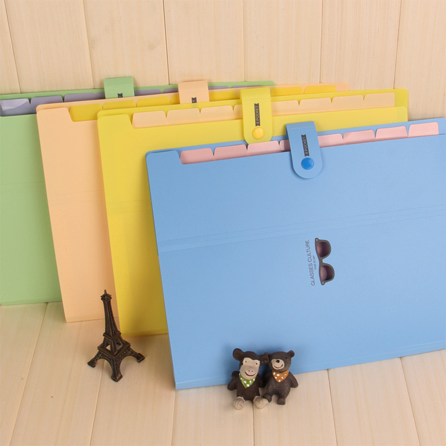 

13 Layers Button Student Office Business Trip Package A4 Organ Bag Folder Multi-functional Test Paper Storage Bags