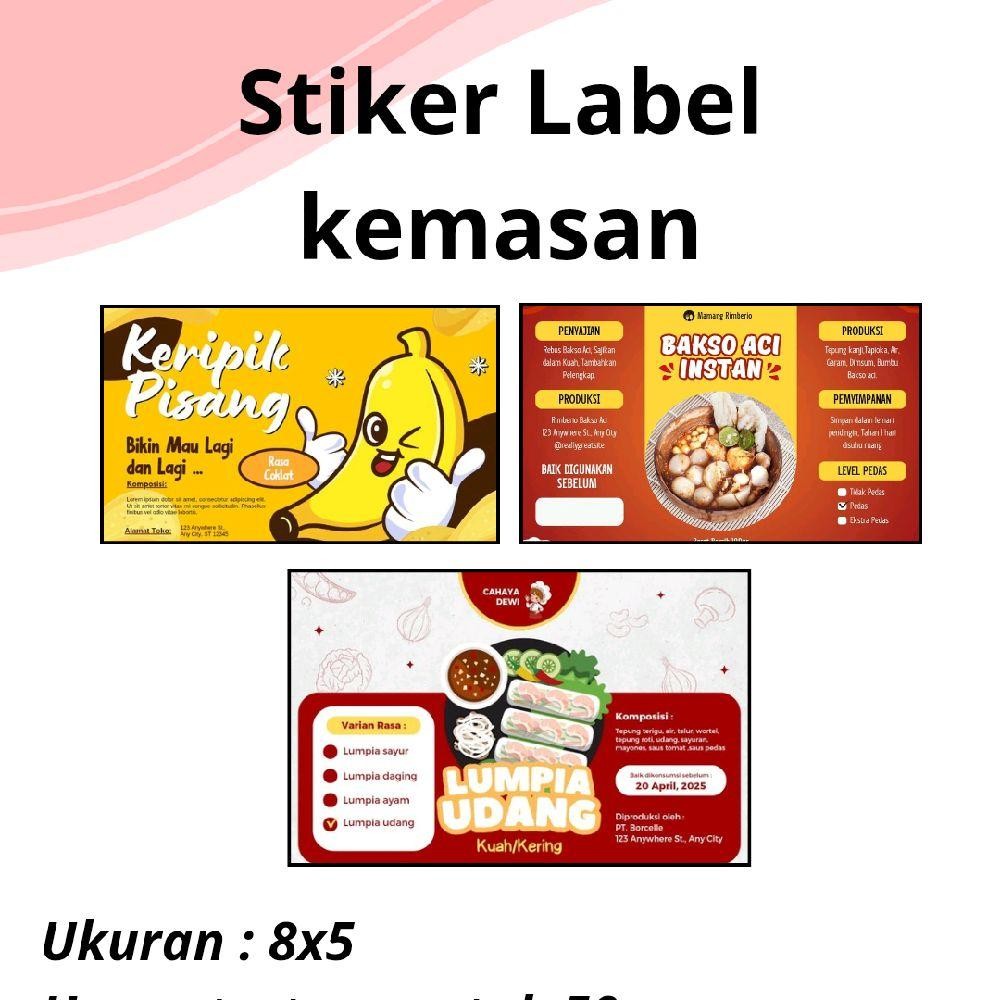 

Stiker Label Kemasan Custom 8x5 - 25 & 50 pcs