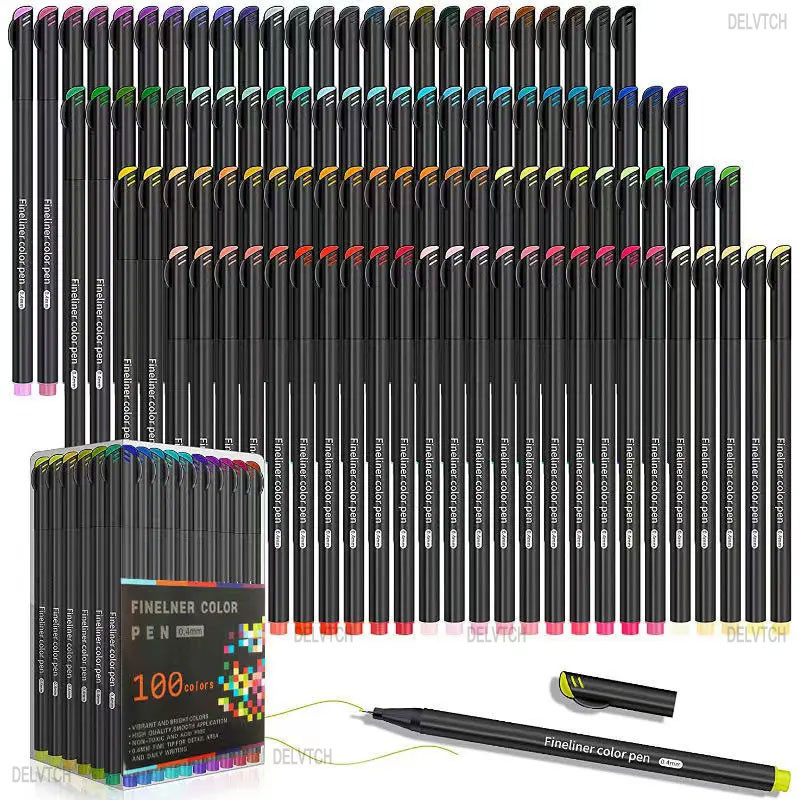 

12/24/36/48/60/100 Color Set 0.4mm Micro Tip Fineliner Pen Drawing Painting Sketch Fine Line Art Marker Office School Stationery