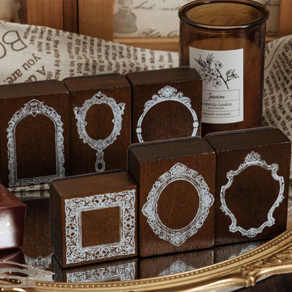 

Vintage Scrapbooking Postcards Student Stationery Rubber Stamp DIY Frame Decorator Edging Stamps Mirror Border Stamps