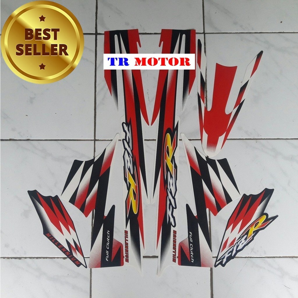 Striping stiker polet yamaha fizr f1zr fiz r milenium 2000 merah putih stiker kualitas terbaik