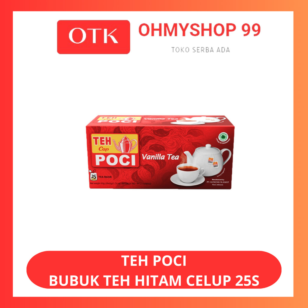 

TEH CAP POCI Bubuk Teh Hitam Vanila Celup 25S x2gr