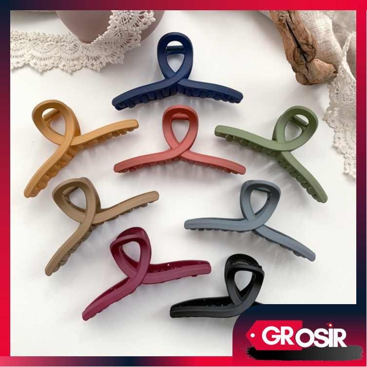 Grosir - F5174 Jepitan Jedai Silang Bulat / Jedai Rambut Doff / Jepitan Rambut Korea / Jepit Rambut 