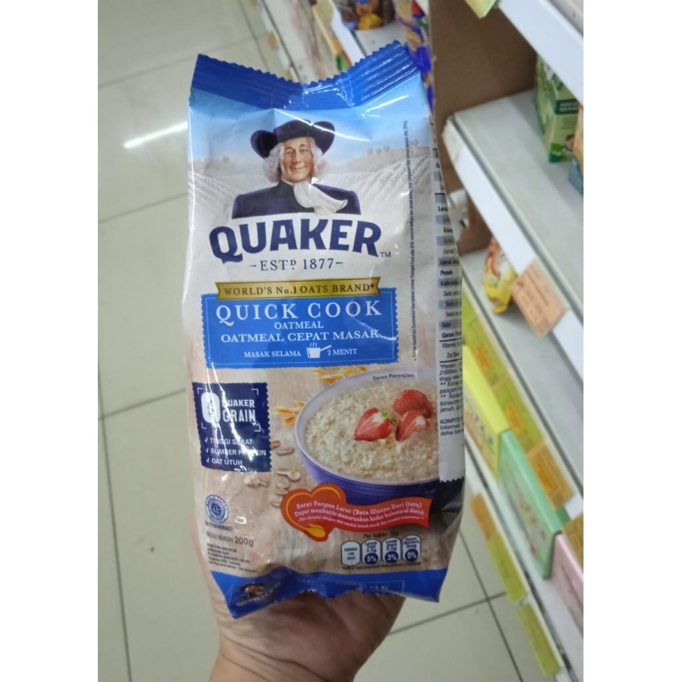 

Quaker Quick Cook Oatmeal Blue 200/800gram - 200gram