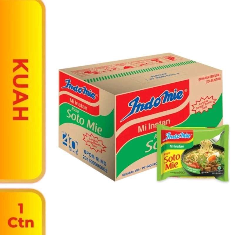 

Indomie Kuah Soto Mie 1 Karton (40 pcs)