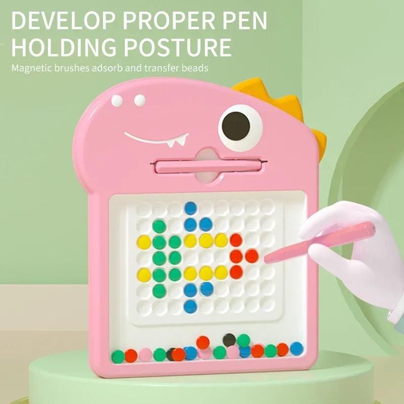 

Children's magnetic pen drawing board puzzle magnetic magnet stone bead focus training coordination exercise Educational toy