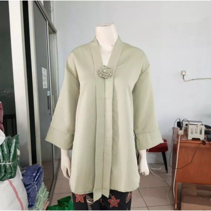 GIGA JUMBO ATASAN KEBAYA FLOY BALOTELLY TANGAN PANJANG FIT LD 140 - SAGE, LD 140