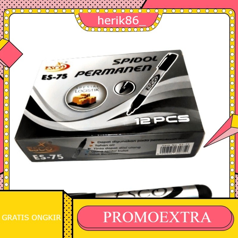 

paket 5 pcs Spidol Besar Permanent Esco