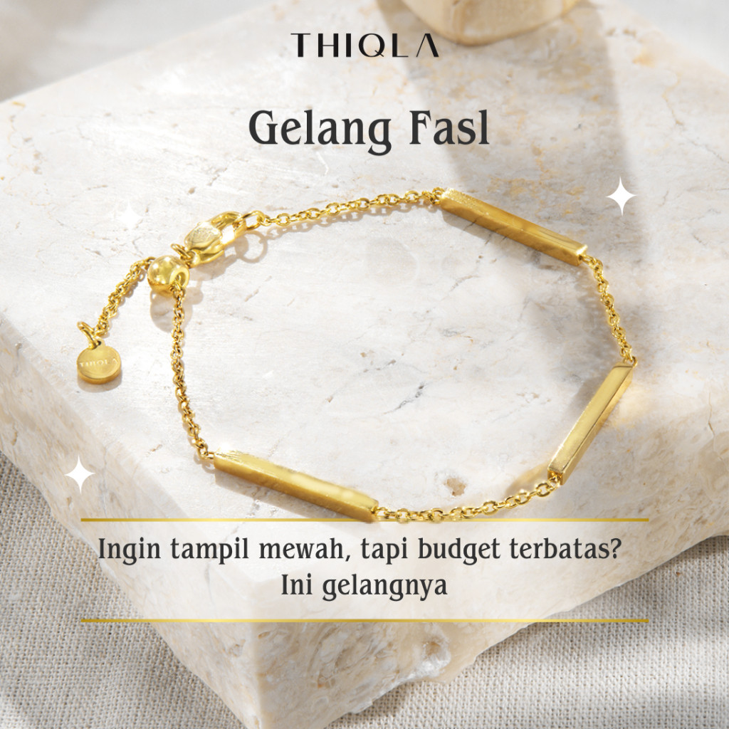 THIQLA - Gelang Serut Wanita FASL - Gelang Kecil Tipis Mirip Gelang Emas Model 2025 - Gelang Aurel M