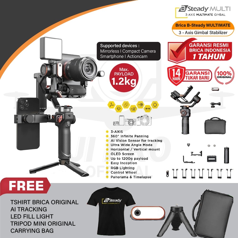 Brica B-Steady Multimate 3-Axis Gimbal Camera DSLR/Brica BSteady PRO Multi Multimate