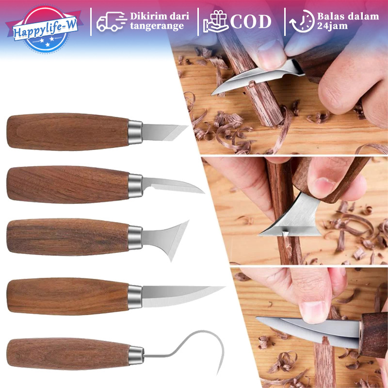 

Pisau Ukir Kayu Model U 5pcs Carving Knife Pisau Ukir Baja