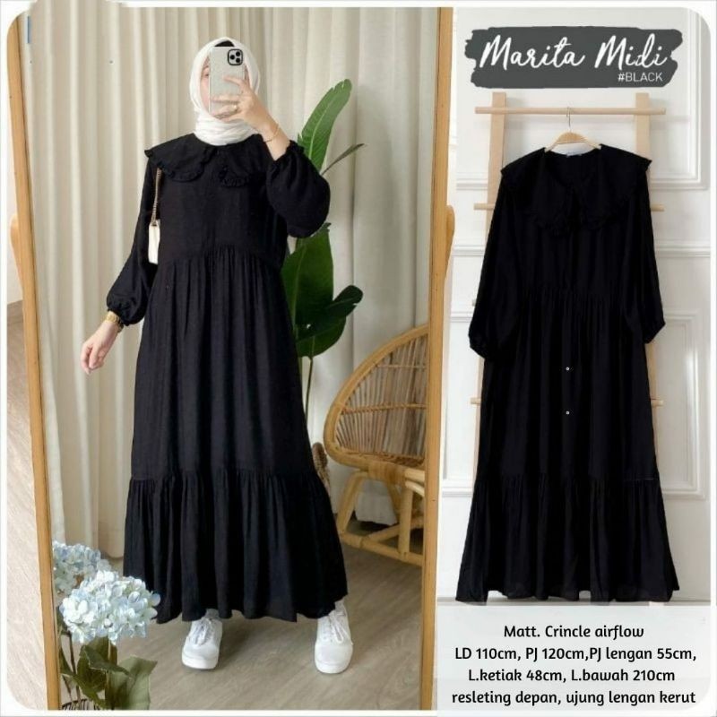 promo Marita Dress Crinkle Airflow / Gamis Crinkle Airflow