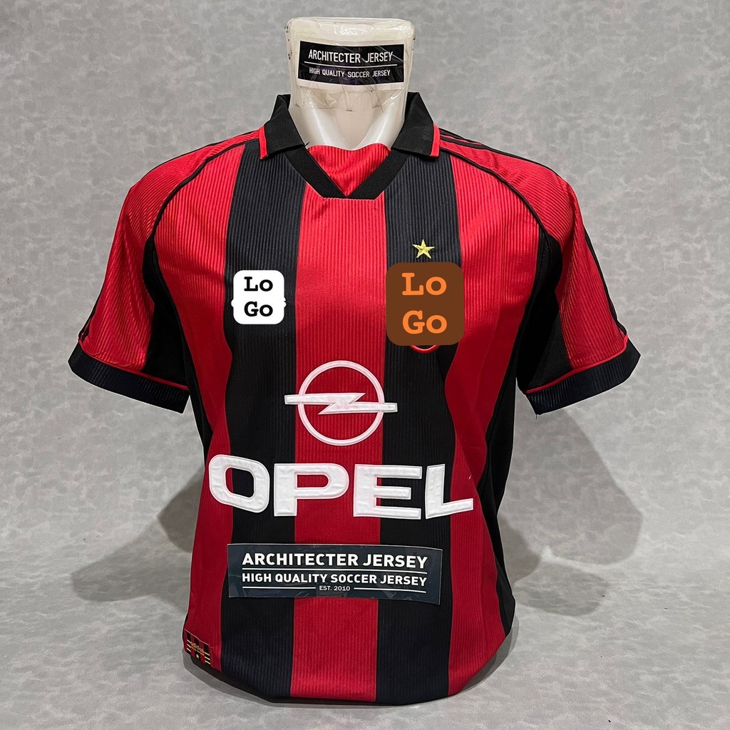 [98/99] Jersey Baju Bola AC MlL4N Home 98/99 1998 1999 Milan Opel Acm Retro Vintage Classic G.0