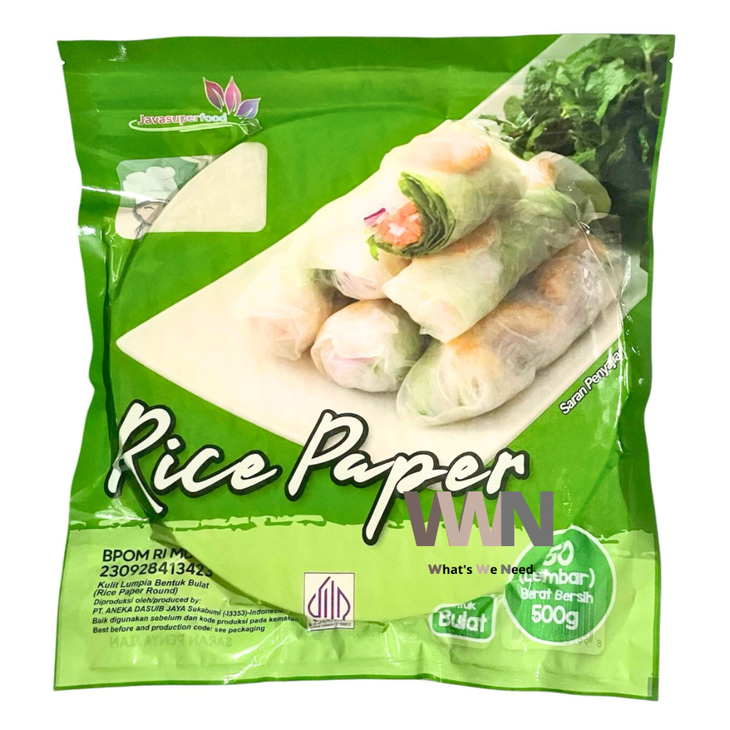 

Java Super Food Kulit Lumpia / Rice Paper / Vietnam Rice Paper / Salad Wrap 10/20/30/40/50 Lembar